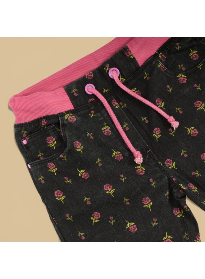 MARWAN AOP Girls Printed Twill Long Pant with Rib Waist - Image 4